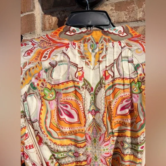 Antonio Melani Brynn Pink Scarf Floral Border Print Button
Front Dress NWT - Picture 8 of 9